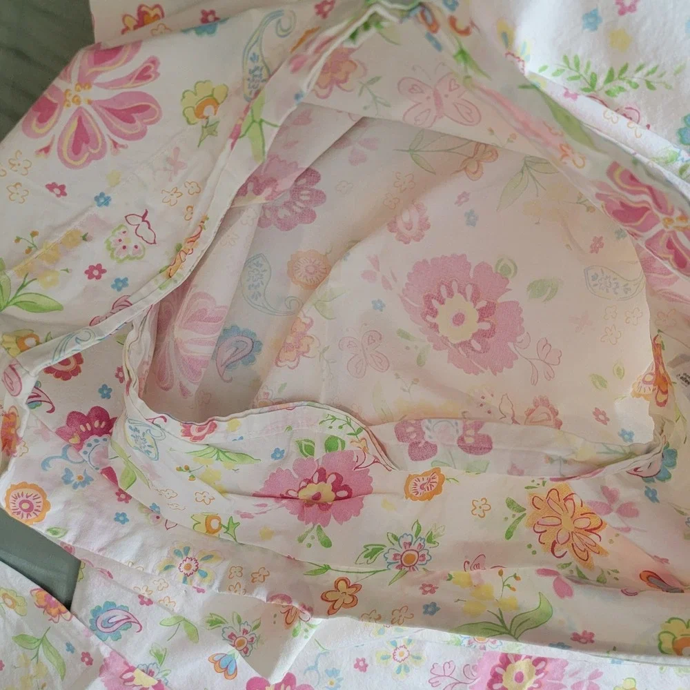 Pottery Barn Kids Garden Party Full 4 Pc Sheet Set Organic Cotton Floral  2011